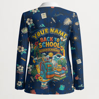 Personalized Hawaii Back To School Aloha Learning Blazer Retro Rainbow open Notebook with Pineapple and Hibiscus Flowers TS04 - Polynesian Pride