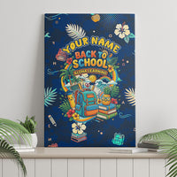Personalized Hawaii Back To School Aloha Learning Canvas Wall Art Retro Rainbow open Notebook with Pineapple and Hibiscus Flowers TS04 - Polynesian Pride