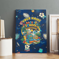 Personalized Hawaii Back To School Aloha Learning Canvas Wall Art Retro Rainbow open Notebook with Pineapple and Hibiscus Flowers TS04 - Polynesian Pride