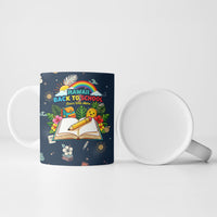 Personalized Hawaii Back To School Aloha Learning Ceramic Mug Retro Rainbow open Notebook with Pineapple and Hibiscus Flowers TS04 - Polynesian Pride
