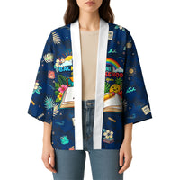 Personalized Hawaii Back To School Aloha Learning Kimono Retro Rainbow open Notebook with Pineapple and Hibiscus Flowers TS04 - Polynesian Pride