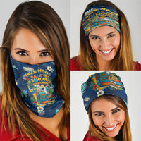 Personalized Hawaii Back To School Aloha Learning Neck Gaiter Retro Rainbow open Notebook with Pineapple and Hibiscus Flowers TS04 - Polynesian Pride