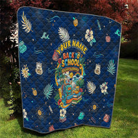 Personalized Hawaii Back To School Aloha Learning Quilt Retro Rainbow open Notebook with Pineapple and Hibiscus Flowers TS04 - Polynesian Pride