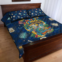 Personalized Hawaii Back To School Aloha Learning Quilt Bed Set Retro Rainbow open Notebook with Pineapple and Hibiscus Flowers TS04 - Polynesian Pride
