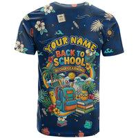 Personalized Hawaii Back To School Aloha Learning T Shirt Retro Rainbow open Notebook with Pineapple and Hibiscus Flowers TS04 - Polynesian Pride