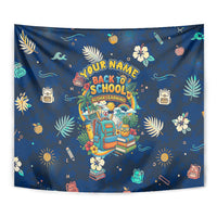 Personalized Hawaii Back To School Aloha Learning Tapestry Retro Rainbow open Notebook with Pineapple and Hibiscus Flowers TS04 - Polynesian Pride