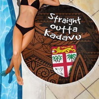 Straight Outta Kadavu Fiji Beach Blanket Tribal Polynesian Tattoo Coat Of Arms Flag TS04 - Polynesian Pride