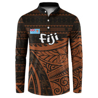 Straight Outta Kadavu Fiji Button Sweatshirt Tribal Polynesian Tattoo Coat Of Arms Flag TS04 Brown Black - Polynesian Pride