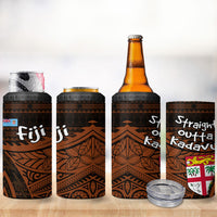 Straight Outta Kadavu Fiji 4 in 1 Can Cooler Tumbler Tribal Polynesian Tattoo Coat Of Arms Flag TS04 - Polynesian Pride