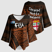 Straight Outta Kadavu Fiji Kimono Sleeve Blouse Tribal Polynesian Tattoo Coat Of Arms Flag TS04 - Polynesian Pride