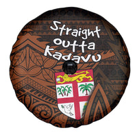 Straight Outta Kadavu Fiji Spare Tire Cover Tribal Polynesian Tattoo Coat Of Arms Flag TS04 - Polynesian Pride