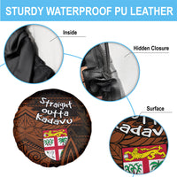 Straight Outta Kadavu Fiji Spare Tire Cover Tribal Polynesian Tattoo Coat Of Arms Flag TS04 - Polynesian Pride