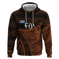 Straight Outta Kadavu Fiji Zip Hoodie Tribal Polynesian Tattoo Coat Of Arms Flag TS04 Pullover Hoodie Brown Black - Polynesian Pride