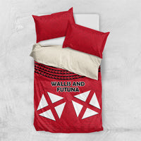 Wallis And Futuna Bedding Set Polynesian Tattoo Flag Map TS04 US Twin 172cm x 218cm Red Black - Polynesian Pride