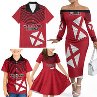 Wallis And Futuna Family Matching Off The Shoulder Long Sleeve Dress and Hawaiian Shirt Polynesian Tattoo Flag Map TS04 - Polynesian Pride