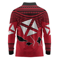 Wallis And Futuna Long Sleeve Polo Shirt Polynesian Tattoo Flag Map