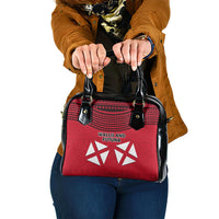 Wallis And Futuna Shoulder Handbag Polynesian Tattoo Flag Map TS04 One Size Red Black - Polynesian Pride