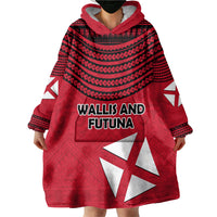 Wallis And Futuna Wearable Blanket Hoodie Polynesian Tattoo Flag Map