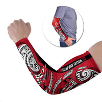 Wallis And Futuna Arm Sleeves Tribal Polynesian Tattoo Flag Motif TS04 Set of 2 Red Black - Polynesian Pride