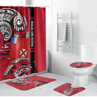 Wallis And Futuna Bathroom Set Tribal Polynesian Tattoo Flag Motif
