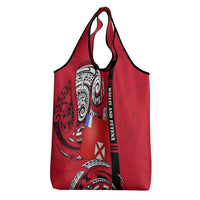 Wallis And Futuna Grocery Bag Tribal Polynesian Tattoo Flag Motif TS04 - Polynesian Pride