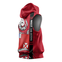 Wallis And Futuna Sleeveless Hoodie Tribal Polynesian Tattoo Flag Motif TS04 - Polynesian Pride