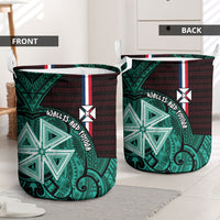Wallis And Futuna Laundry Basket Tribal Polynesian Tattoo Heritage Cross Flag