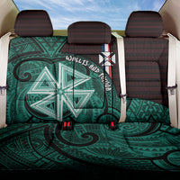 Wallis And Futuna Back Car Seat Cover Tribal Polynesian Tattoo Heritage Cross Flag TS04 One Size Green Black - Polynesian Pride