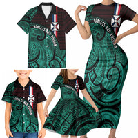 Wallis And Futuna Family Matching Short Sleeve Bodycon Dress and Hawaiian Shirt Tribal Polynesian Tattoo Heritage Cross Flag TS04 - Polynesian Pride