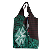 Wallis And Futuna Grocery Bag Tribal Polynesian Tattoo Heritage Cross Flag TS04 - Polynesian Pride