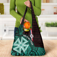 Wallis And Futuna Grocery Bag Tribal Polynesian Tattoo Heritage Cross Flag TS04 - Polynesian Pride