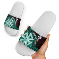 Wallis And Futuna Slide Sandals Tribal Polynesian Tattoo Heritage Cross Flag TS04 - Polynesian Pride