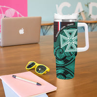 Wallis And Futuna Tumbler With Handle Tribal Polynesian Tattoo Heritage Cross Flag TS04 - Polynesian Pride