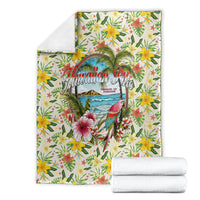 Hawaiian Piko Threads Of Paradise Aloha Blanket Tropical Hibiscus Plumeria
