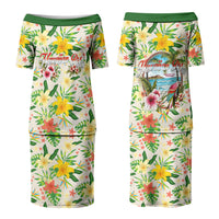 Hawaiian Piko Threads Of Paradise Aloha Couples Matching Puletasi and Hawaiian Shirt Tropical Hibiscus Plumeria