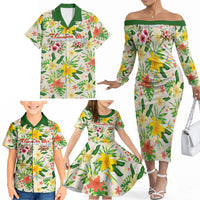 Hawaiian Piko Threads Of Paradise Aloha Family Matching Off The Shoulder Long Sleeve Dress and Hawaiian Shirt Tropical Hibiscus Plumeria TS04 - Polynesian Pride