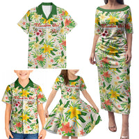 Hawaiian Piko Threads Of Paradise Aloha Family Matching Puletasi and Hawaiian Shirt Tropical Hibiscus Plumeria