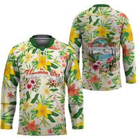Hawaiian Piko Threads Of Paradise Aloha Hockey Jersey Tropical Hibiscus Plumeria