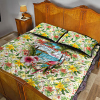 Hawaiian Piko Threads Of Paradise Aloha Quilt Bed Set Tropical Hibiscus Plumeria