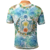 Hawaiian Piko Cultural Pride Aloha Polo Shirt Watercolor Spiral Art - Tropical Plumeria Lei Garland TS04 - Polynesian Pride