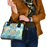 Hawaiian Piko Cultural Pride Aloha Shoulder Handbag Watercolor Spiral Art - Tropical Plumeria Lei Garland TS04 - Polynesian Pride