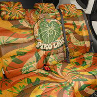 Hawaiian Piko Lani Cultivate I Ka Piko Aloha Back Car Seat Cover Retro Psychedelic Taro Leaf - Hibiscus Flowers