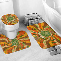 Hawaiian Piko Lani Cultivate I Ka Piko Aloha Bathroom Set Retro Psychedelic Taro Leaf - Hibiscus Flowers