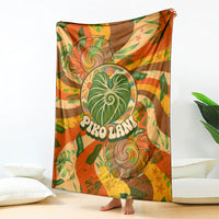Hawaiian Piko Lani Cultivate I Ka Piko Aloha Blanket Retro Psychedelic Taro Leaf - Hibiscus Flowers