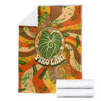 Hawaiian Piko Lani Cultivate I Ka Piko Aloha Blanket Retro Psychedelic Taro Leaf - Hibiscus Flowers