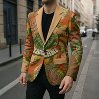 Hawaiian Piko Lani Cultivate I Ka Piko Aloha Blazer Retro Psychedelic Taro Leaf - Hibiscus Flowers