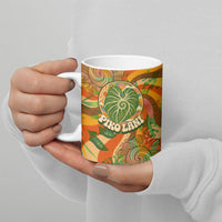 Hawaiian Piko Lani Cultivate I Ka Piko Aloha Ceramic Mug Retro Psychedelic Taro Leaf - Hibiscus Flowers