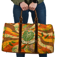 Hawaiian Piko Lani Cultivate I Ka Piko Aloha Travel Bag Retro Psychedelic Taro Leaf - Hibiscus Flowers
