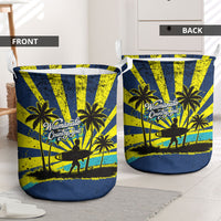 Waimanalo Oahu Hawaii Surfing Laundry Basket Tropical Beach Retro Sunburst Surfboard