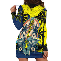 Waimanalo Oahu Hawaii Surfing Hoodie Dress Tropical Beach Retro Sunburst Surfboard TS04 - Polynesian Pride